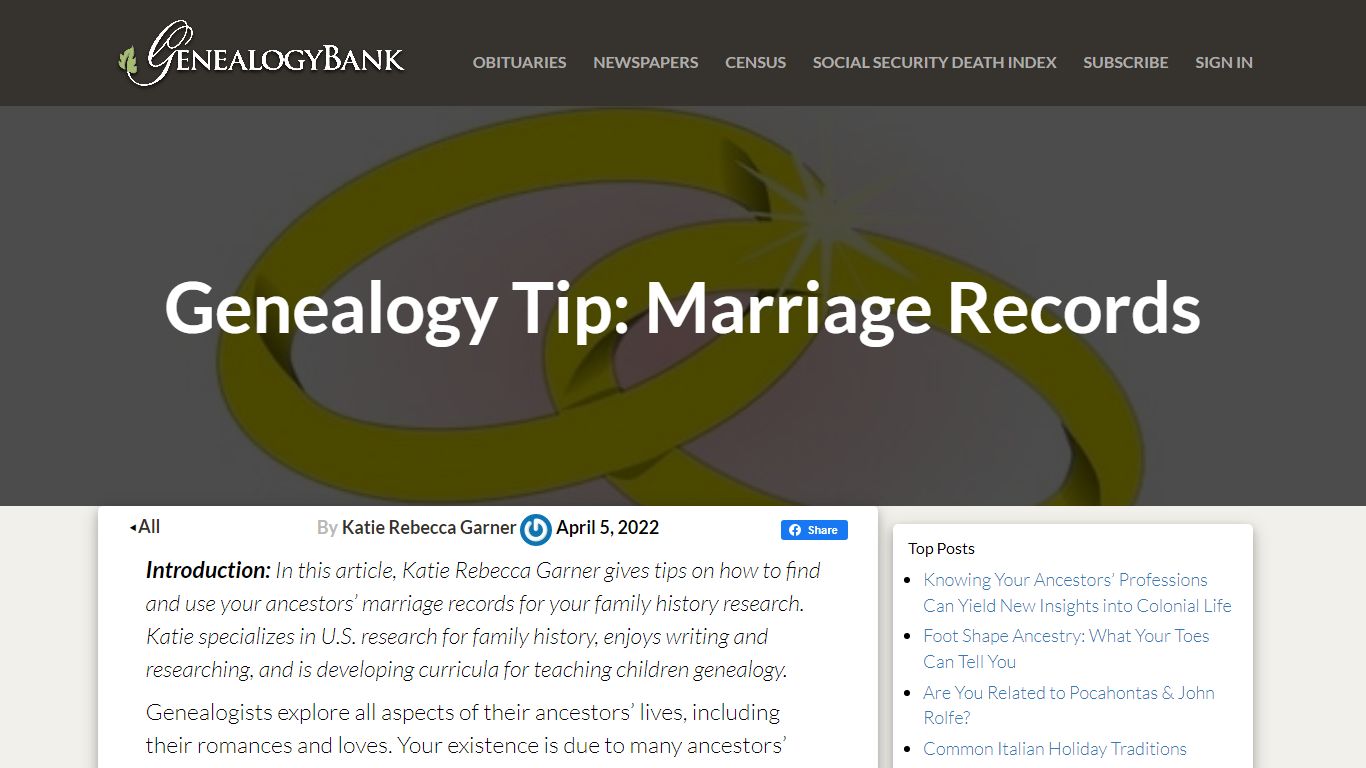 Genealogy Tip: Marriage Records - GenealogyBank Blog